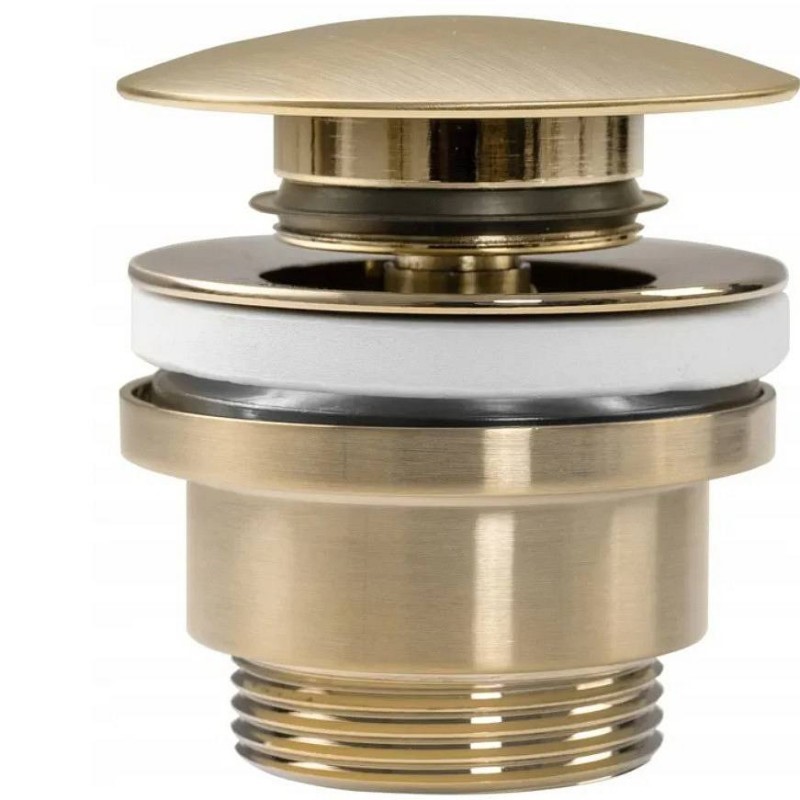Čep za umivalnik univerzalni click-clack v BRUSHED GOLD barvi