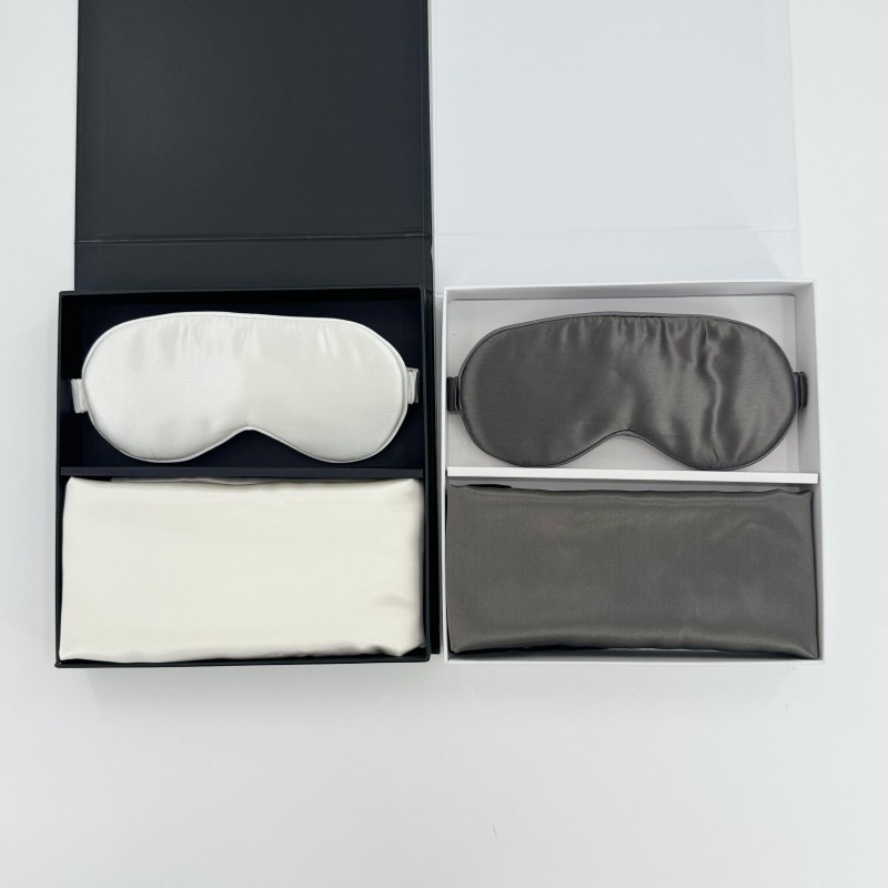 Poročni darilni set svilene prevleke za vzglavnik in maska za oči 