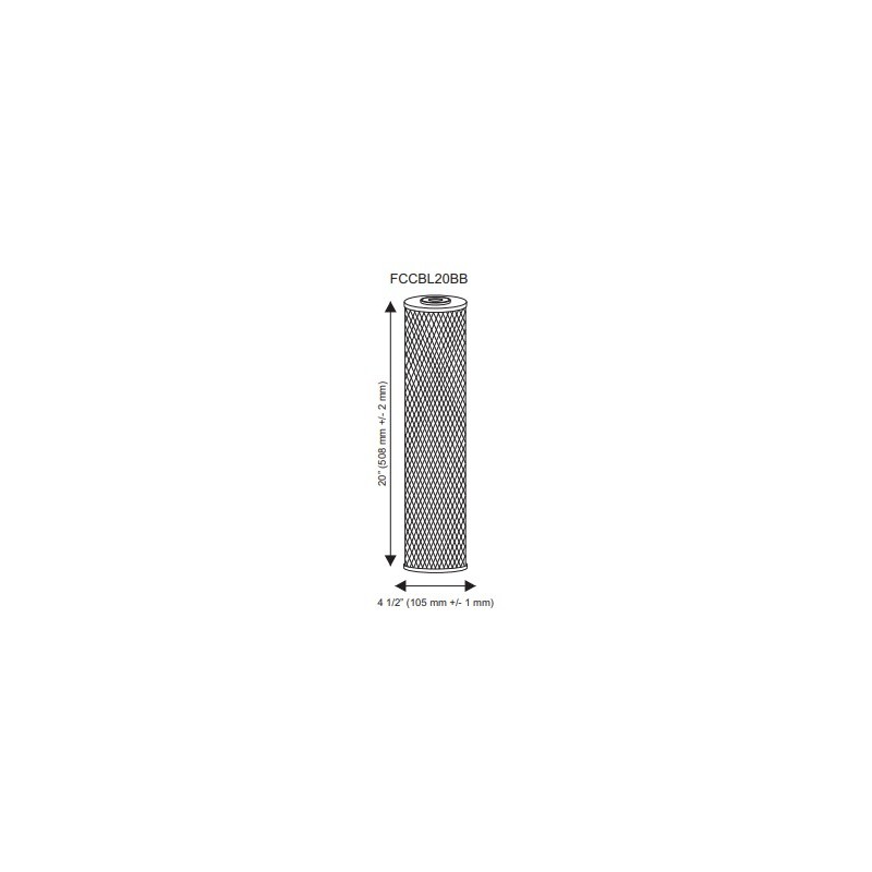 Wasserfiltereinsatz Block Kohlefilter Nano Silver, 5 mcr Big Blue 20BB