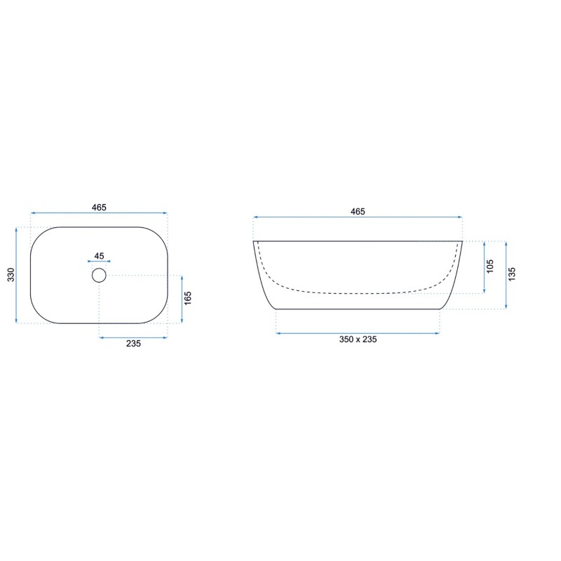 Nadpultni umivalnik za kopalnico Belinda gold edge