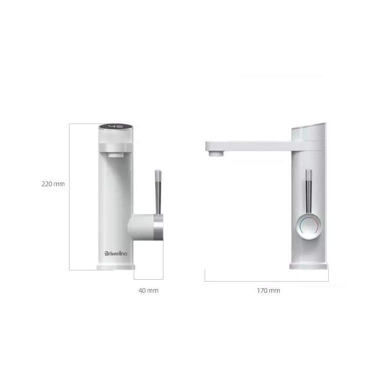 Električna grelna armatura za kopalnico Briwellna, bela