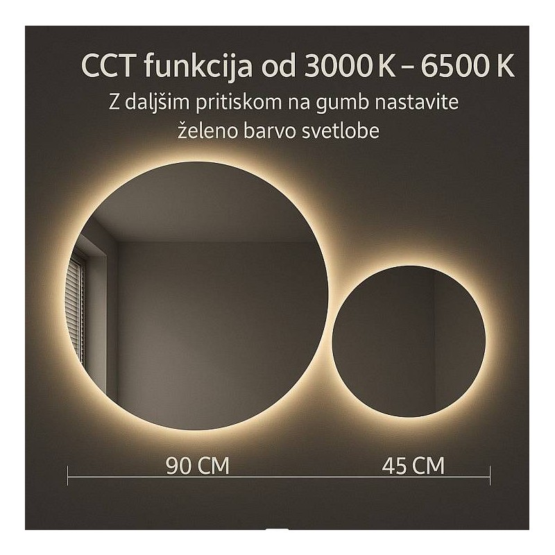 Dvojno LED ogledalo z osvetlitvijo