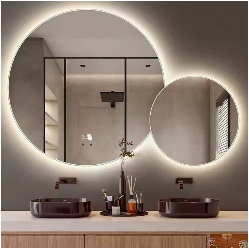 Dvojno okroglo LED ogledalo contact free 110cm x 100cm
