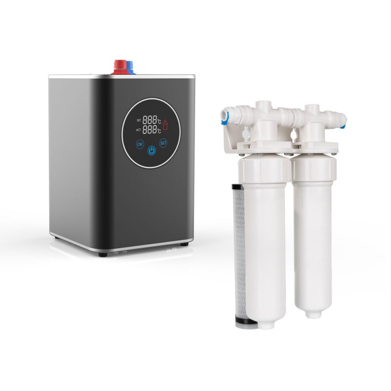 Kuhinjska armatura z vročo in filtrirano vodo iWater D (komplet z grelnikom in dvojnim filtrom)