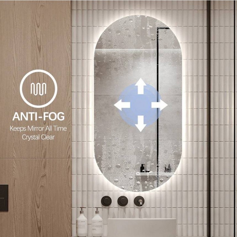 Ovalno ogledalo za kopalnico z LED osvetlitivijo