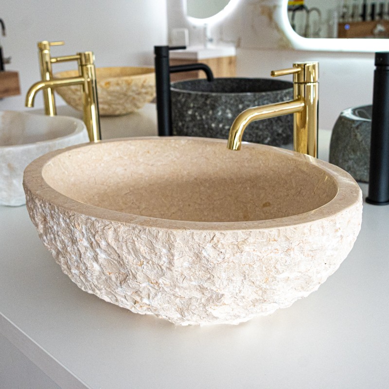 Kamniti umivalnik Beige Oval