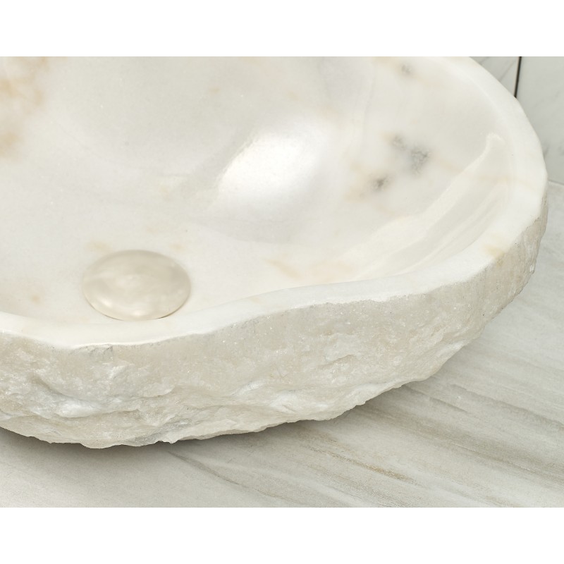 Kamniti umivalnik White Natural