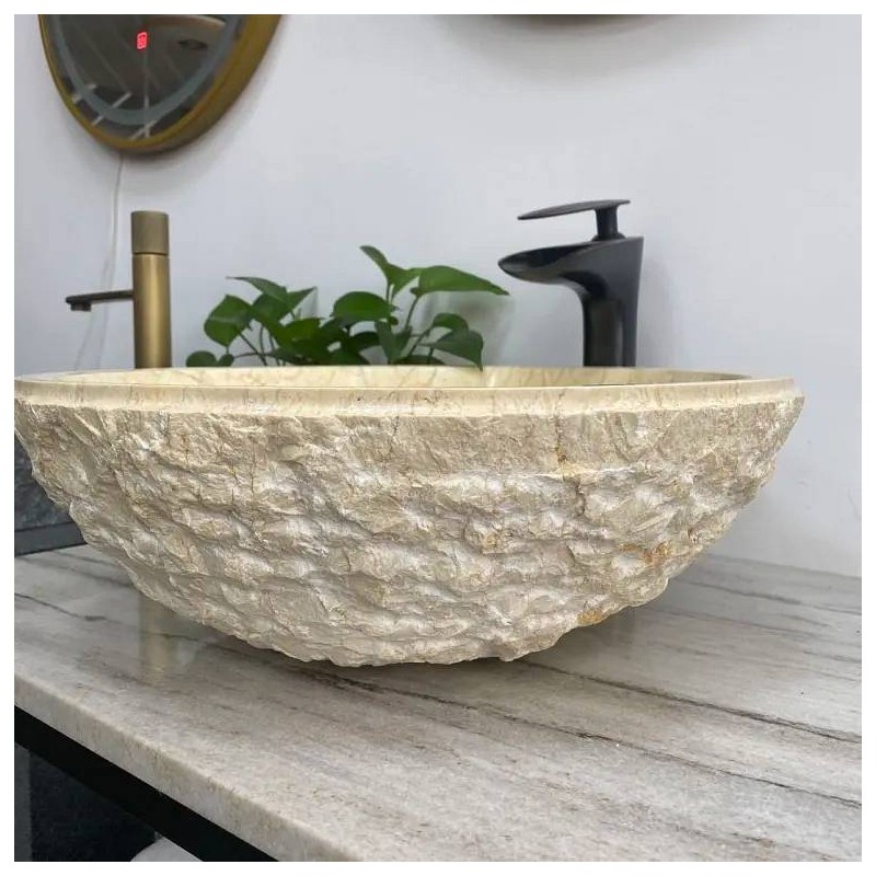 Naturstein Waschbecken Beige Marmor 