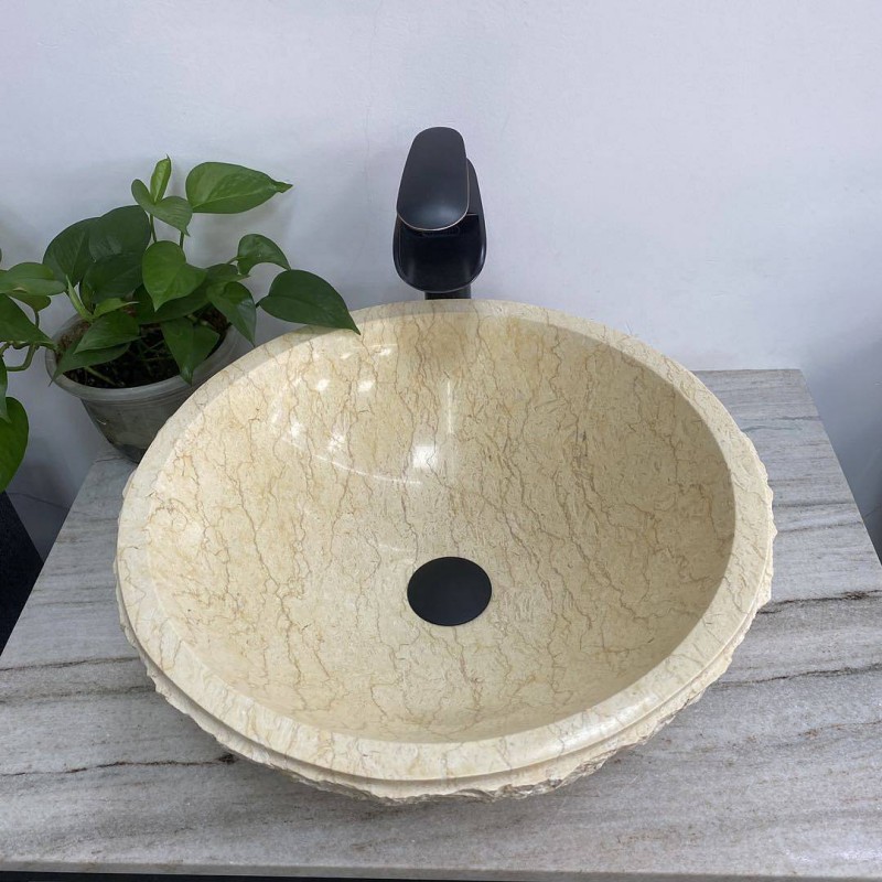 Naturstein Waschbecken Beige Marmor 