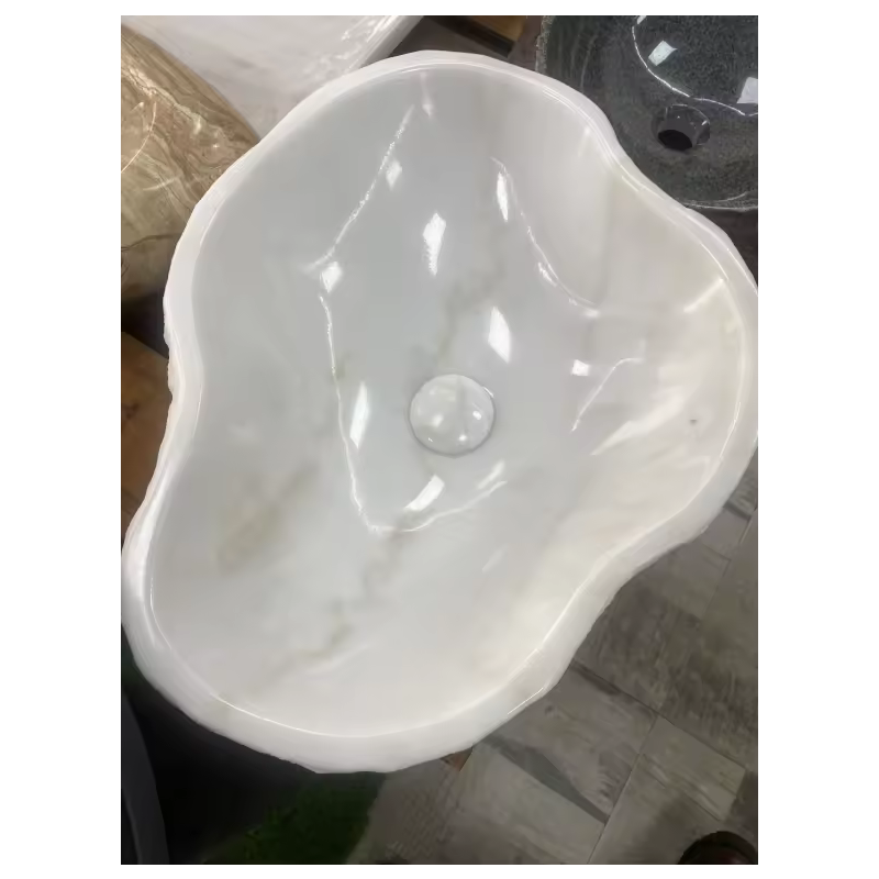 Kamniti umivalnik beli marmor