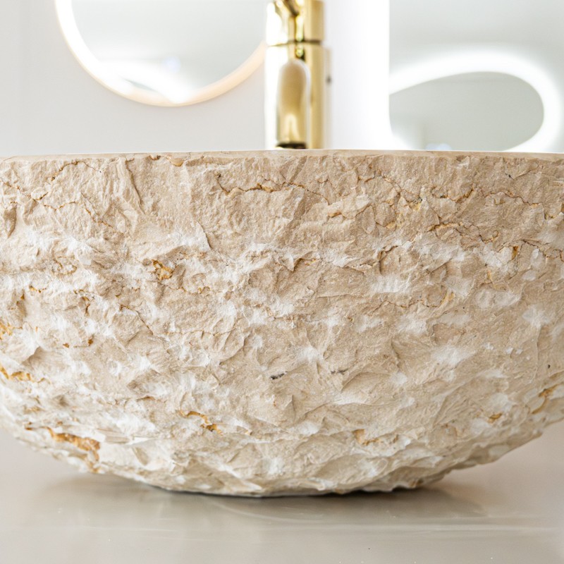 Naturstein Waschbecken Beige Marmor 
