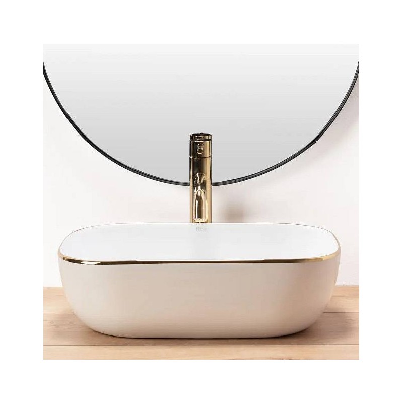 Nadpultni umivalnik za kopalnico Belinda gold edge