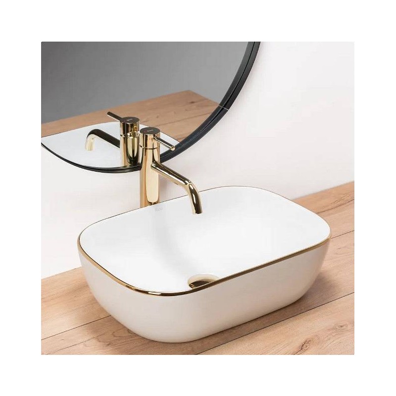 Nadpultni umivalnik za kopalnico Belinda gold edge