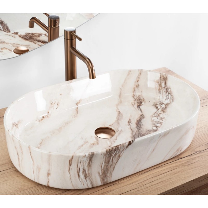 Nadpultni keramični umivalnik Nadia 60 Marrone