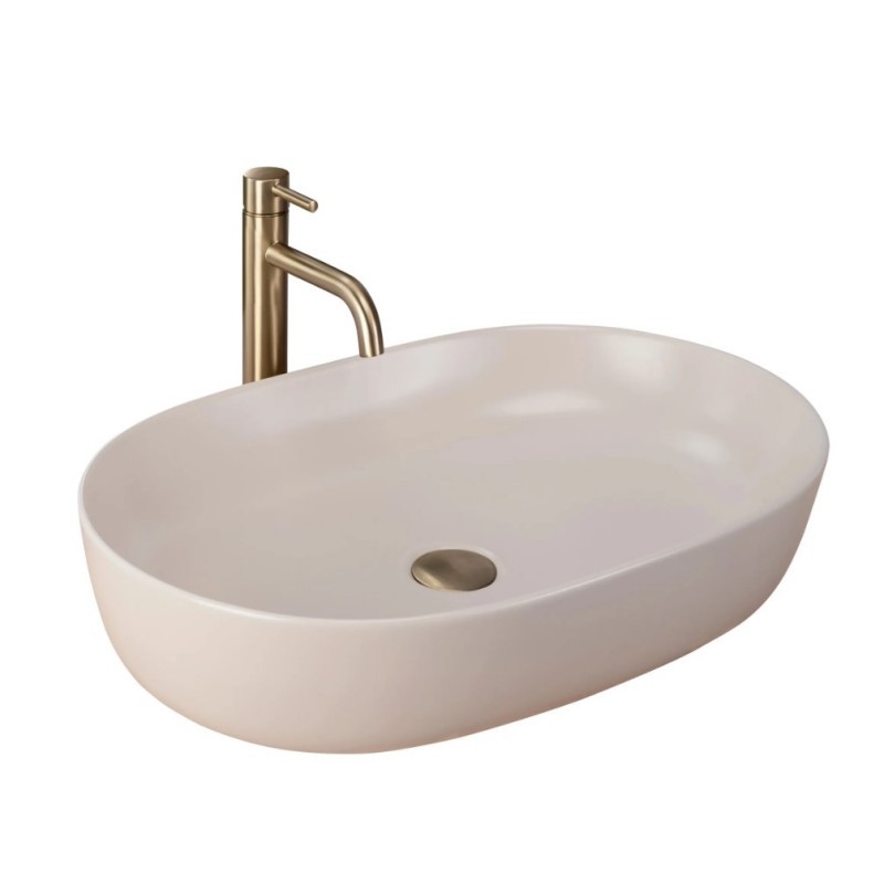 Keramik Aufsatzwaschbecken Cleo 61 beige matt