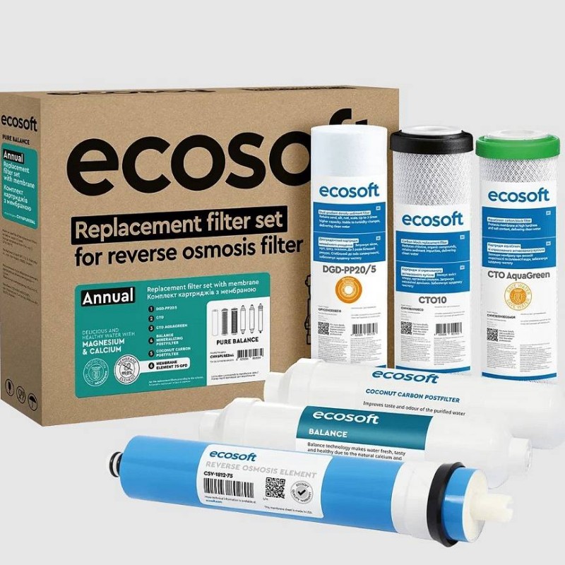 Komplet 6 nadomestnih filtrov za ECOSOFT PURE BALANCE z membrano