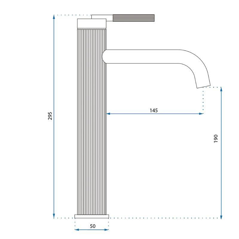Pipa za umivalnik Argon Brush Gold High 