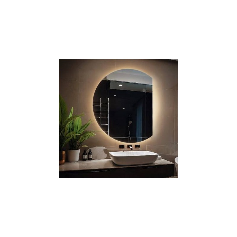 Polkrožno kopalniško LED ogledalo 70 / 80 / 90 /100 cm