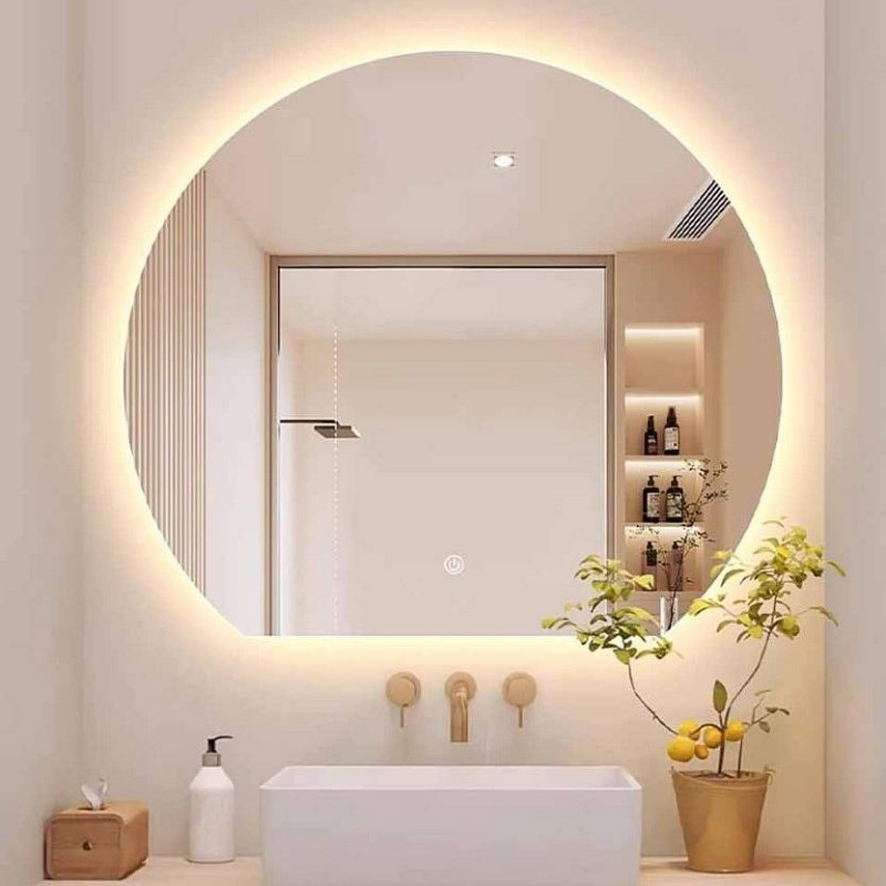 Kopalnisko ogledalo z LED osvetlitvijo polkrozno