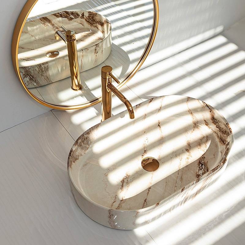 Nadpultni keramični umivalnik Nadia 60 Marrone