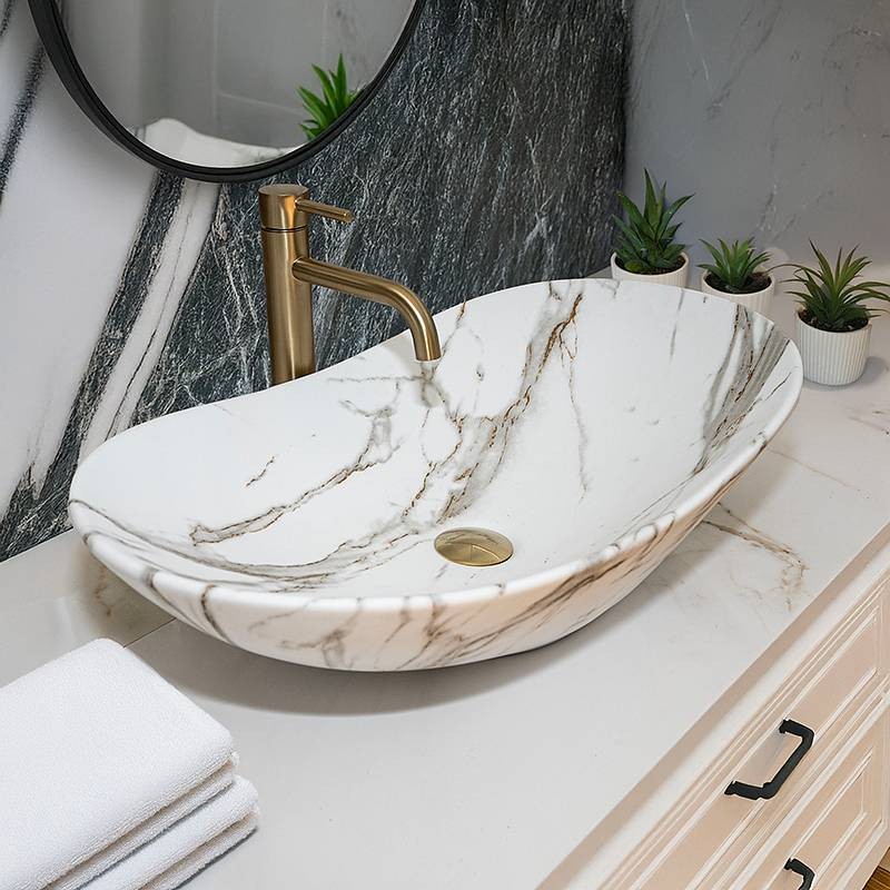 Nadpultni keramični umivalnik ROYAL LAVA MAT