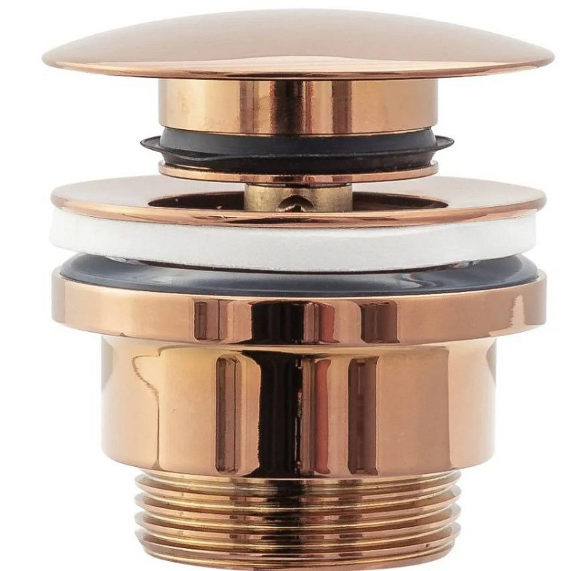 Čep za umivalnik REA univerzalni click-clack v ROSE GOLD barvi