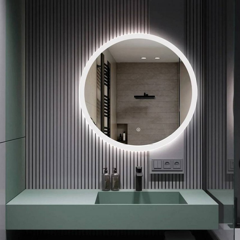 Okroglo kopalniško ogledalo z osvetlitivijo