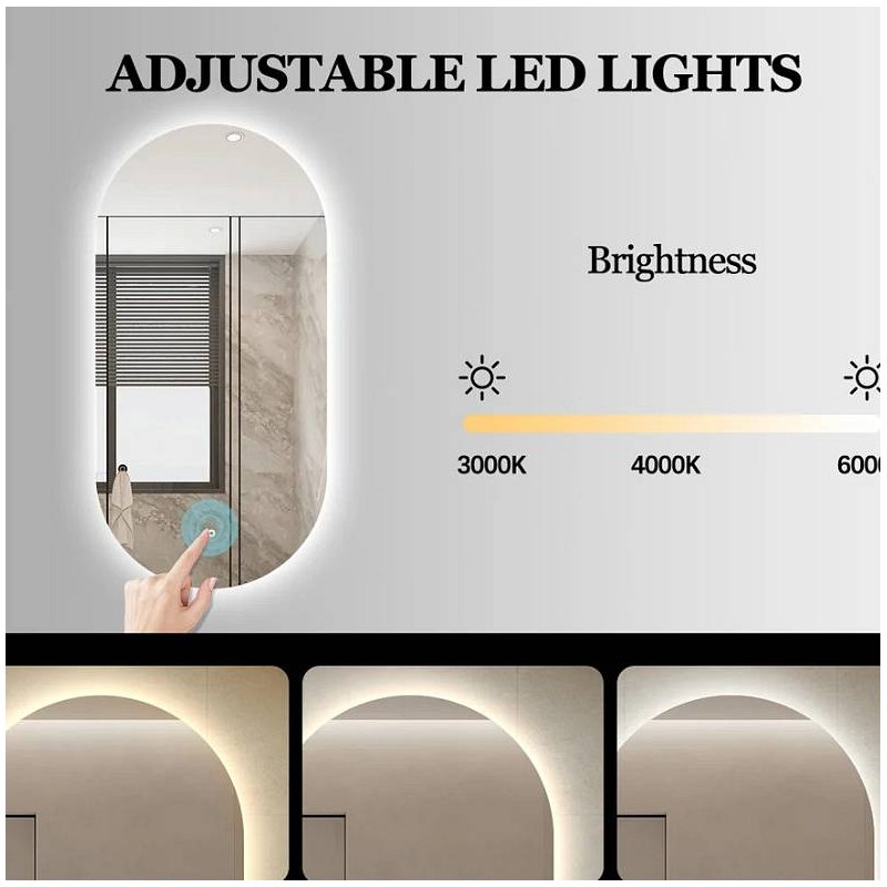 Ovalno ogledalo za kopalnico z LED osvetlitivijo