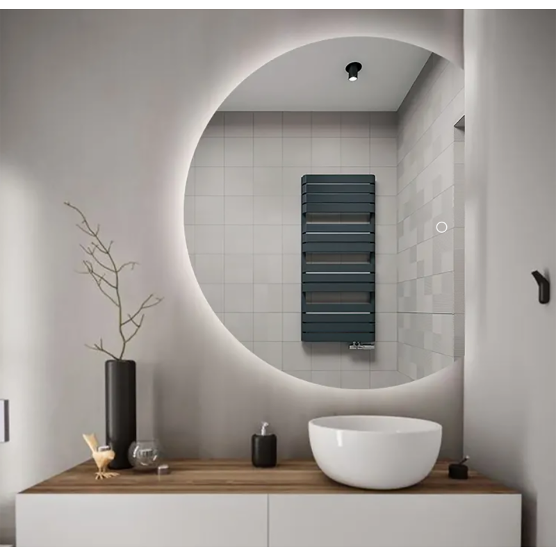 Polkrožno LED ogledalo za kopalnico