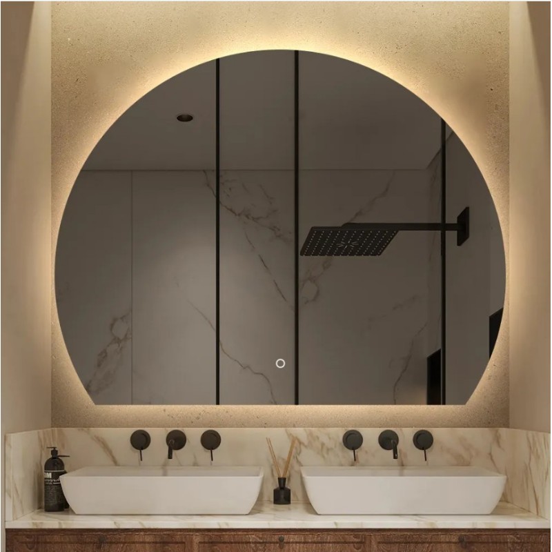 Polkrožno kopalniško LED ogledalo 70 / 80 / 90 /100 cm