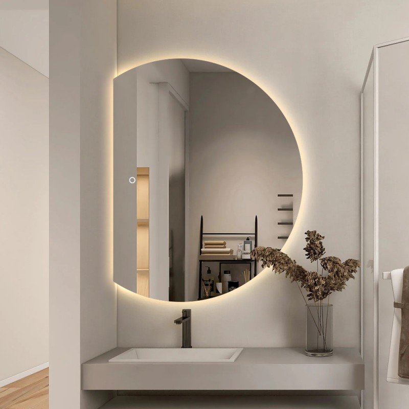 Polkrožno kopalniško LED ogledalo 70 / 80 / 90 /100 cm