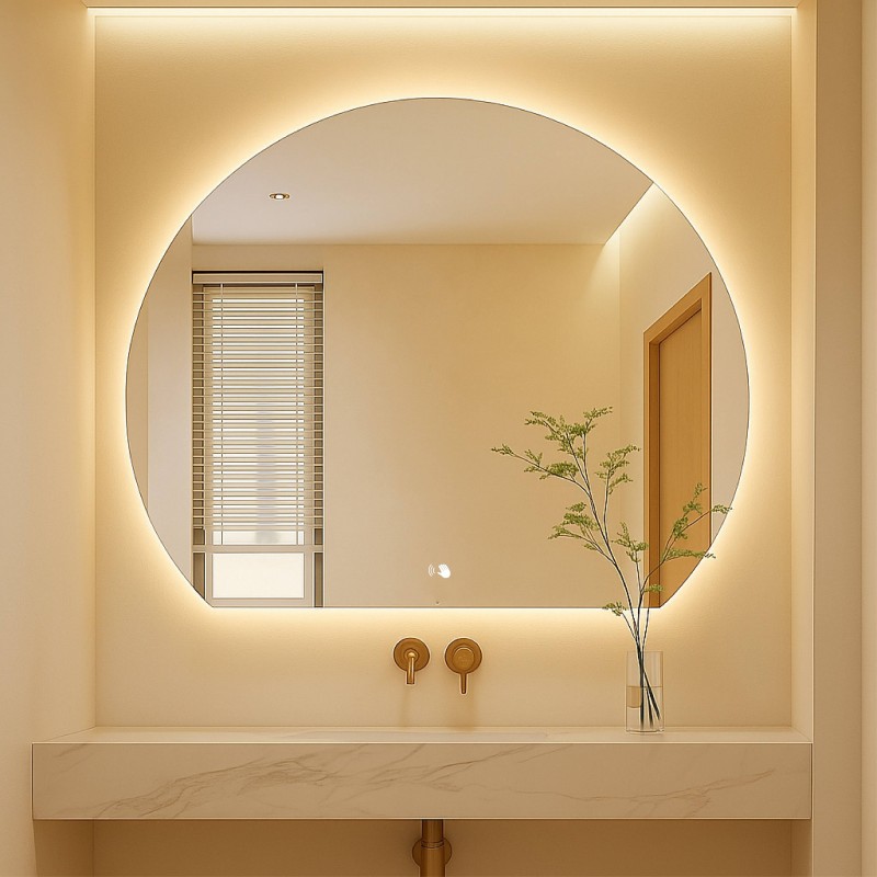 Polkrozno LED ogledalo na senzor