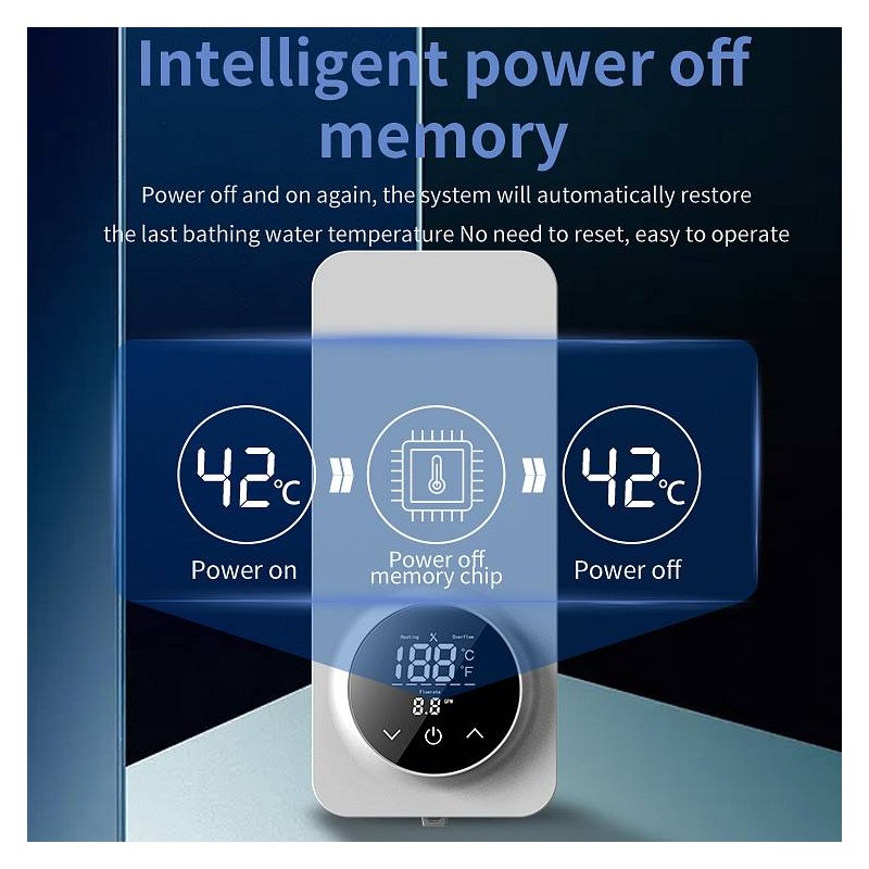 Pretočni grelnik vode MINI SIZE v kompletu s tuš setom 3,5 - 5,5 kW