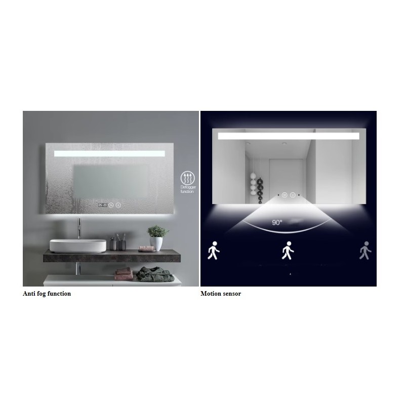 Pravokotno LED ogledalo za kopalnico