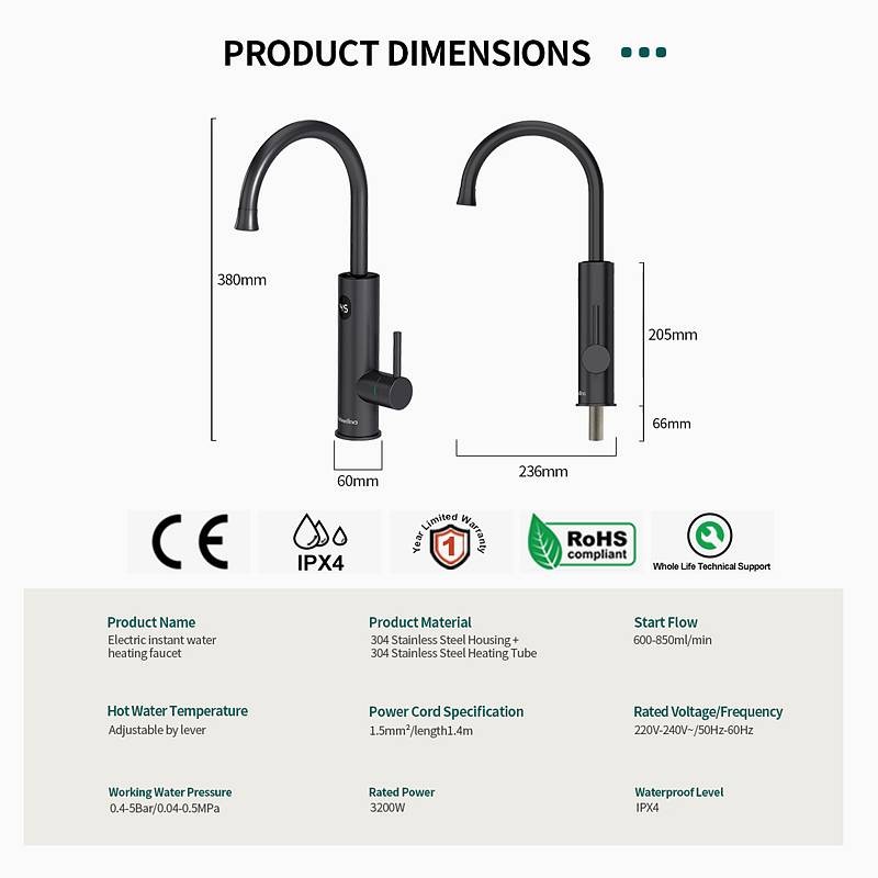 Hohe Qualität Elektrische Wasser Heizung für Küche Briwellna