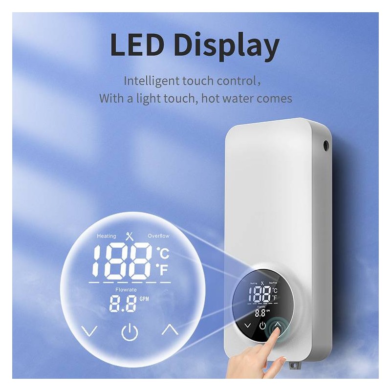 Pretočni grelnik vode digitalni LED display