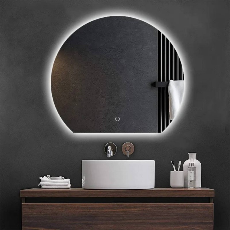 Polkrožno kopalniško LED ogledalo 70 / 80 / 90 /100 cm