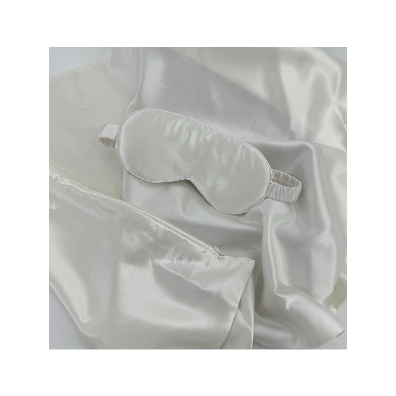 Poročni darilni set svilene prevleke za vzglavnik in maska za oči 