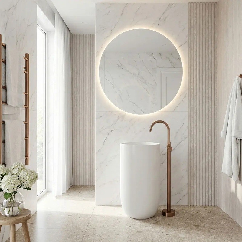 Talna armatura za umivalnik BigAlmond Brush Copper