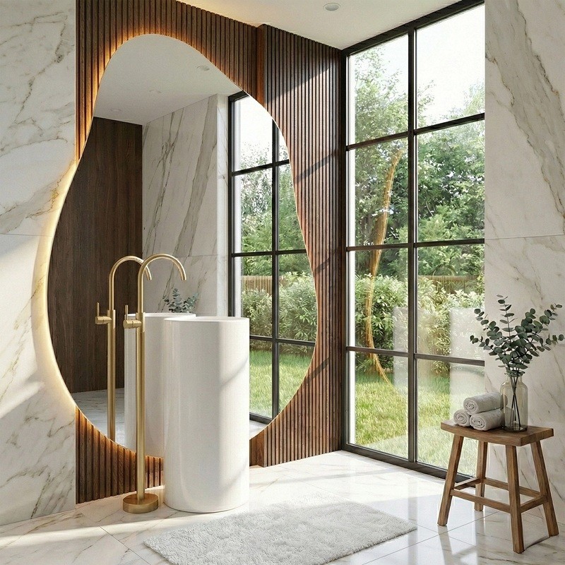 Talna armatura za umivalnik BigAlmond Brush Gold