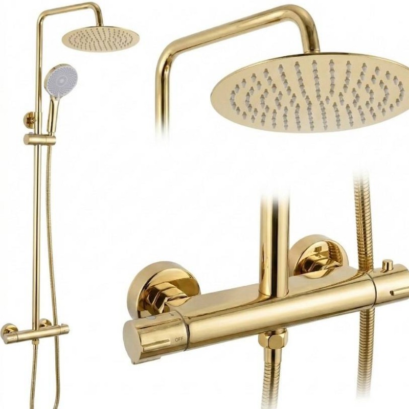 Termostatski set za prhanje LUNGO GOLD