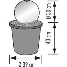 Trojni komplet vrtnih LED fontan iz poliranega nerjavečega jekla (30, 38, 48 cm)
