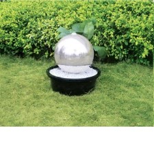 Trojni komplet vrtnih LED fontan iz poliranega nerjavečega jekla (30, 38, 48 cm)