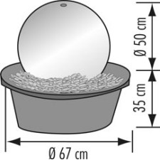 Trojni komplet vrtnih LED fontan iz poliranega nerjavečega jekla (30, 38, 48 cm)