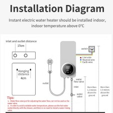Pretocni grelnik vode MINI diagram namestitve