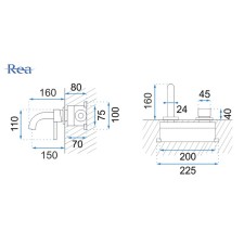 Stenska armatura za umivalnik REA ROSE GOLD