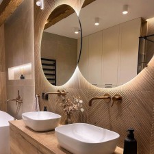 Dvojno okroglo led ogledalo