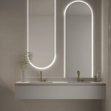 Dvojno polovalno led ogledalo