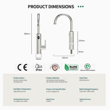 Visokokakovostna grelna pipa iz nerjavečega jekla Briwellna z el. varnostnim stikalom