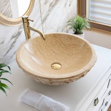 Naturstein Waschbecken Beige Marmor 